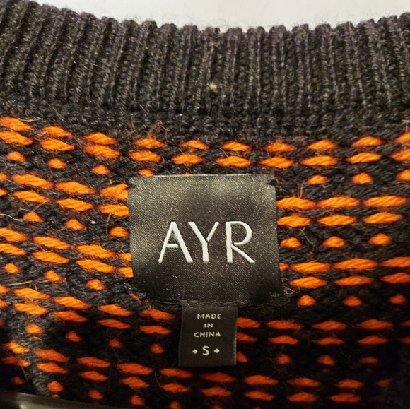 AYR Sweater Alpaca Merino Wool Blend Crew Neck Chunky Knit Small Textured Black - Picture 4 of 7